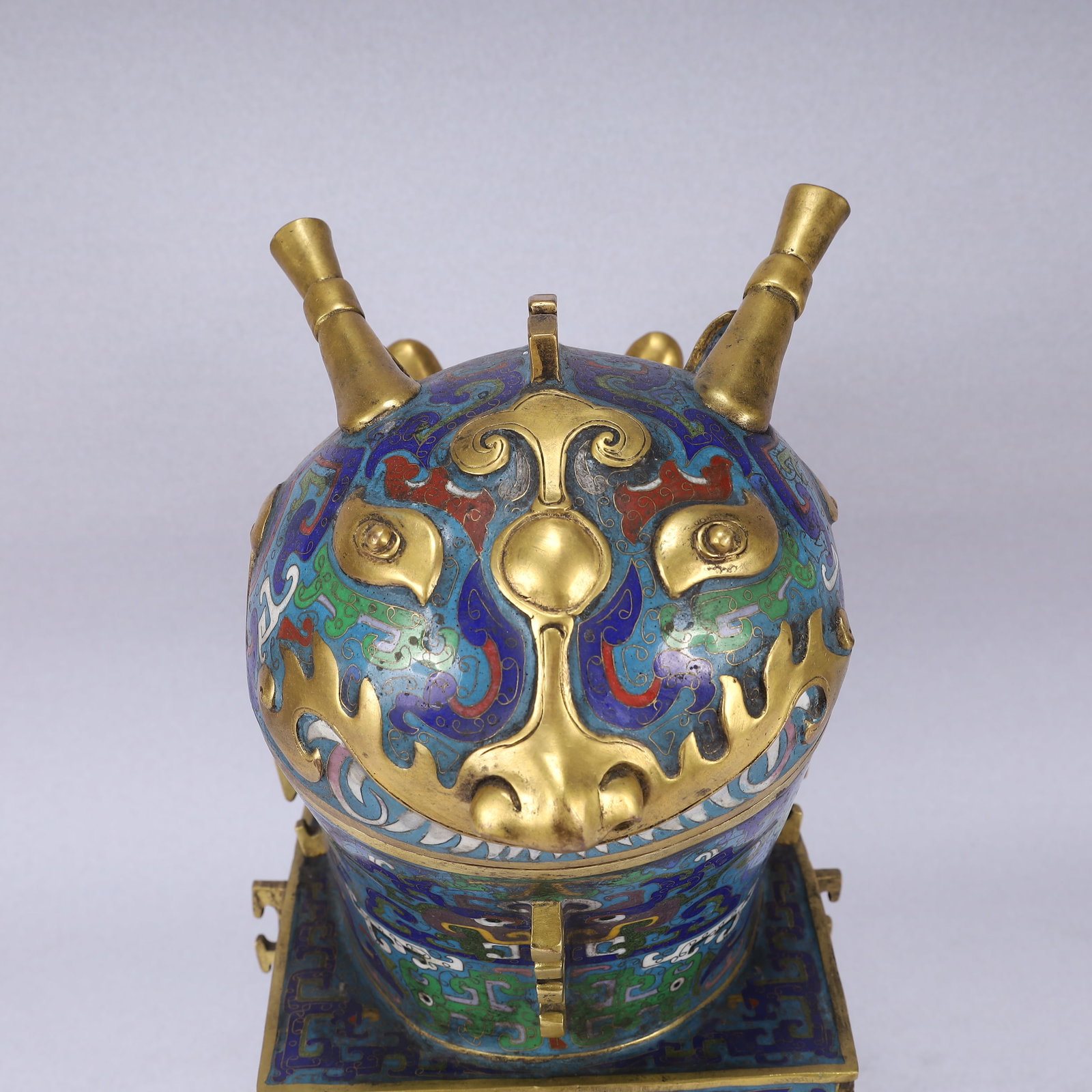 A Huge Cloisonne Chi-Dragon Pattern Cover Cup - 6