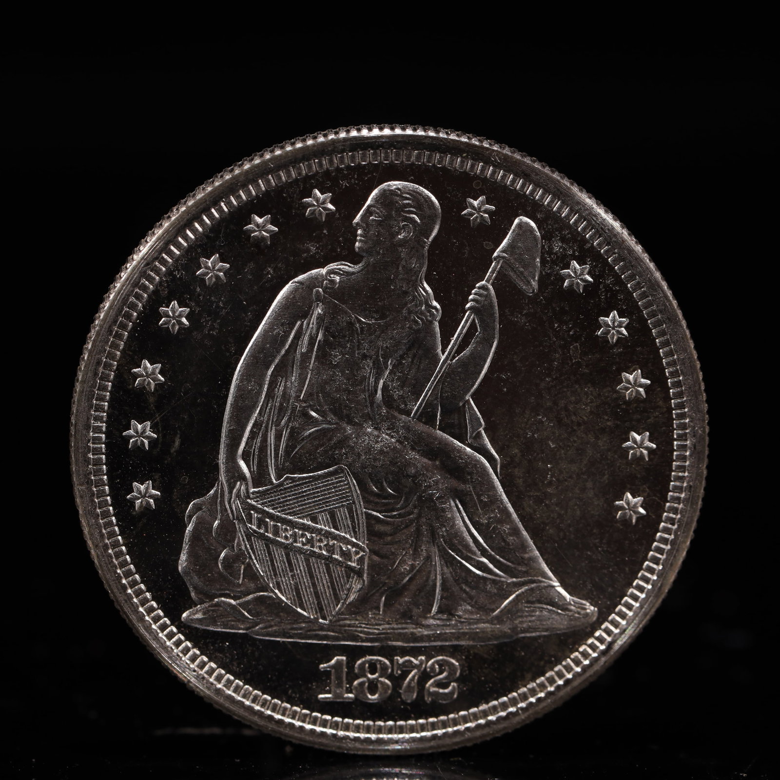 USA One Dollar 1872 Coin: American coin. IN GOD WE TRUST / LIBERTY / 1872 / UNITED STATES OF AMERICA / ONE DOL. Weight:26.9g.