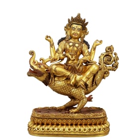 A Solemn Gilt Bronze Statue of Gautama??s Mother