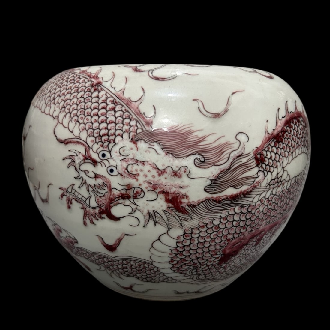 An Exquisite Underglaze-Red Dragon Pattern Water Pot (1 of 7)