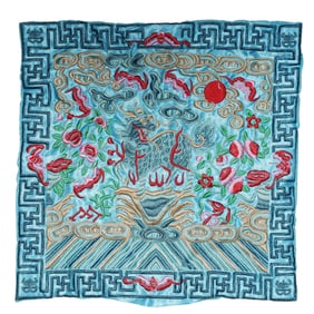 An Exquisite Embroidery Kylin Pattern Civil Official Rank Badges