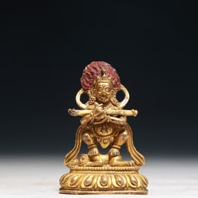 A Solemn Gilt Bronze Statue of Mammon