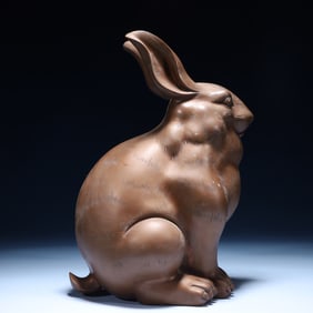 An Exquisite Bronze Rabbit Ornament