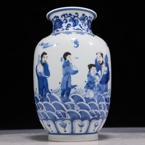 A Fabulous Blue And White Polychrome 'The Eight Immortals Crossing The Ocean' Vase