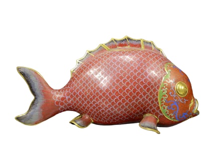 A Huge Cloisonne Fish-Shaped Censer