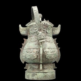 A Precious Bronze Auspicious Bird Pattern Jar,With Inscription