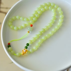 An Exquisite Sterling Silver-Gold Plated Inlaid Yellow Jade Bracelets