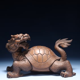 An Exquisite Bronze Dragon Turtle Ornament
