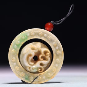 An Exquisite White Jade Chi-Dragon Pattern Pendant