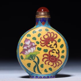 An Exquisite Cloisonne Flower Pattern Snuff Bottle