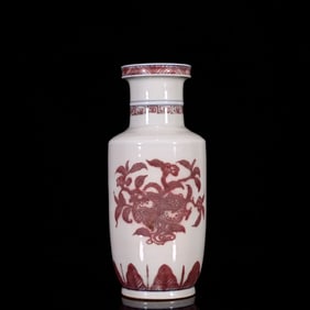 An Exquisite Underglaze-Red Flower and Fruit Pattern Vase