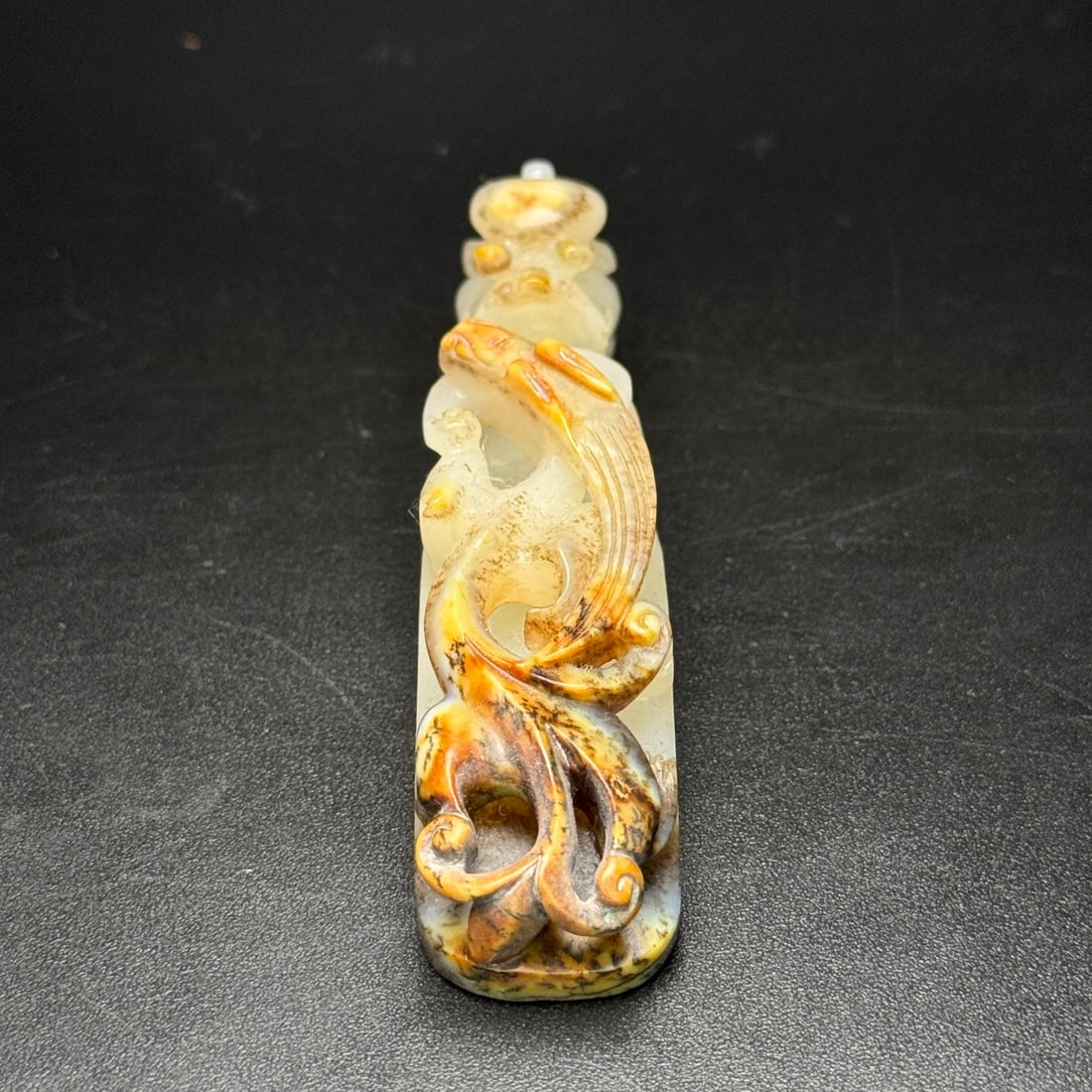 An Exquisite White Jade Dragon Pattern Hook - 4