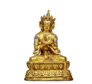 A Solemn Gilt Bronze Statue of Vajra