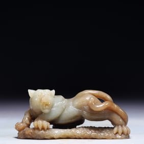 An Exquisite White Jade Auspicious Beast Ornament