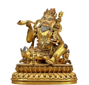 A Solemn Gilt Bronze Statue of Bodhisattva