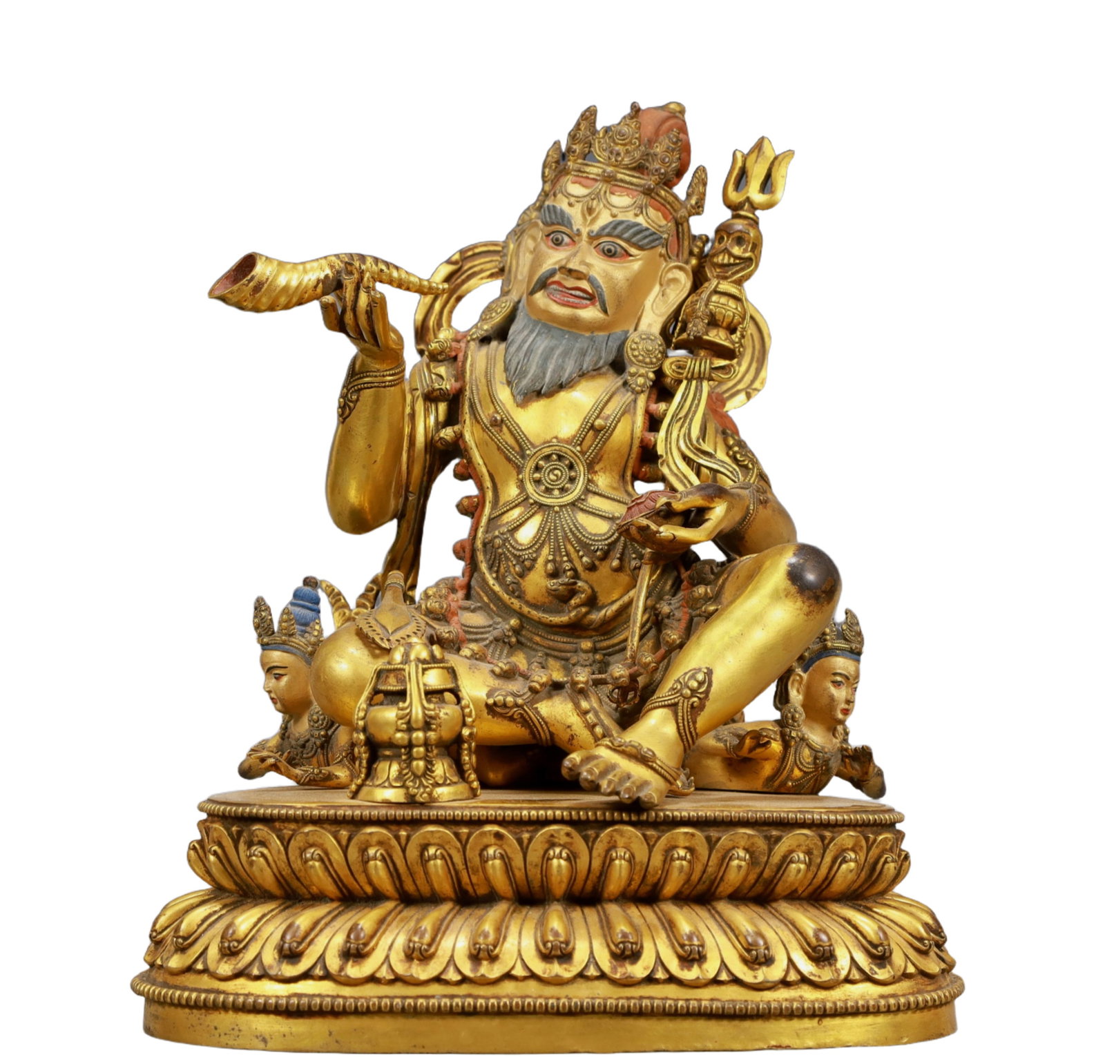 A Solemn Gilt Bronze Statue of Bodhisattva: A Solemn Gilt Bronze Statue of Bodhisattva,Ming Dynasty, China,Yongle Six-character Mark,Size:8.7inx4.9inx10.6in,Weight:6050g