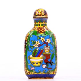 A Gorgeous Cloisonne 'Stationery' Snuff Bottle
