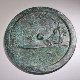 An Exquisite Bronze Character and Story Pattern Mirror