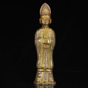 An Exquisite Gilt Silver Figure Ornament
