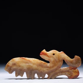 An Archaic Hongshan Culture White Jade Phoenix Pendant