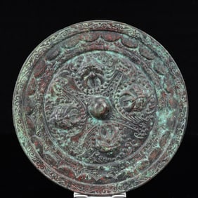 An Archaic Bronze Beast-Face Pattern Round Mirror