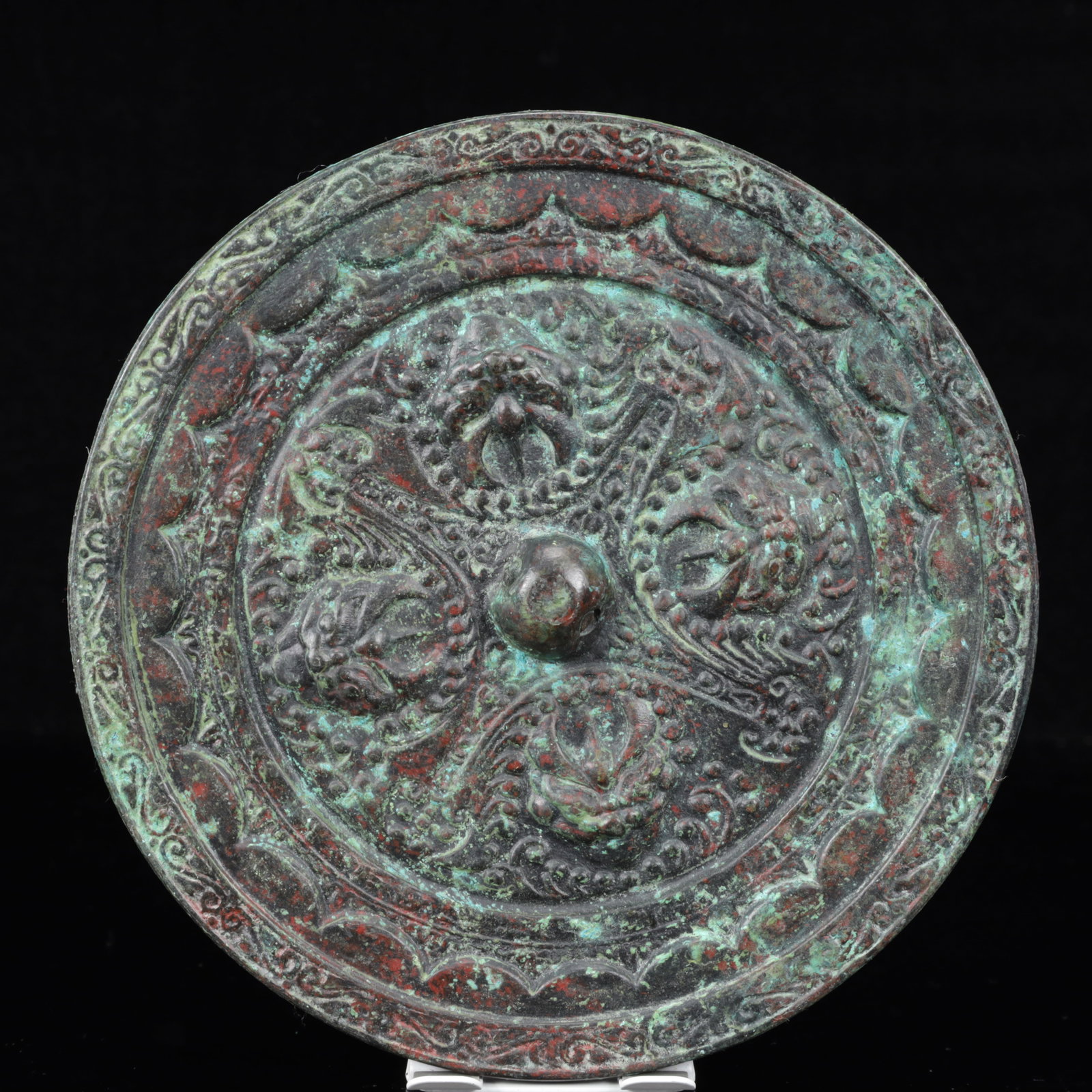 An Archaic Bronze Beast-Face Pattern Round Mirror (1 of 9)
