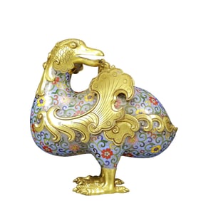 An Exquisite Cloisonne Phoenix-Shaped Censer