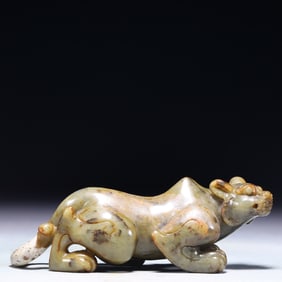 An Exquisite White Jade Auspicious Beast Ornament