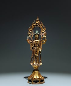 A Solemn Gilt Bronze Statue of Bodhisattva