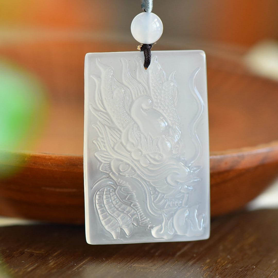 An Exquisite Jadeite Dragon Pattern Pendant - 2