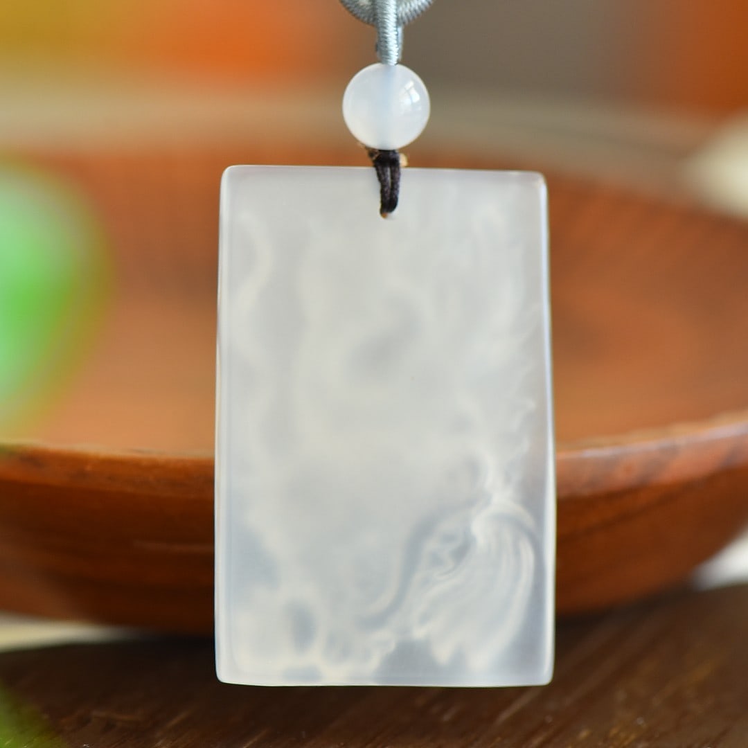 An Exquisite Jadeite Dragon Pattern Pendant - 6