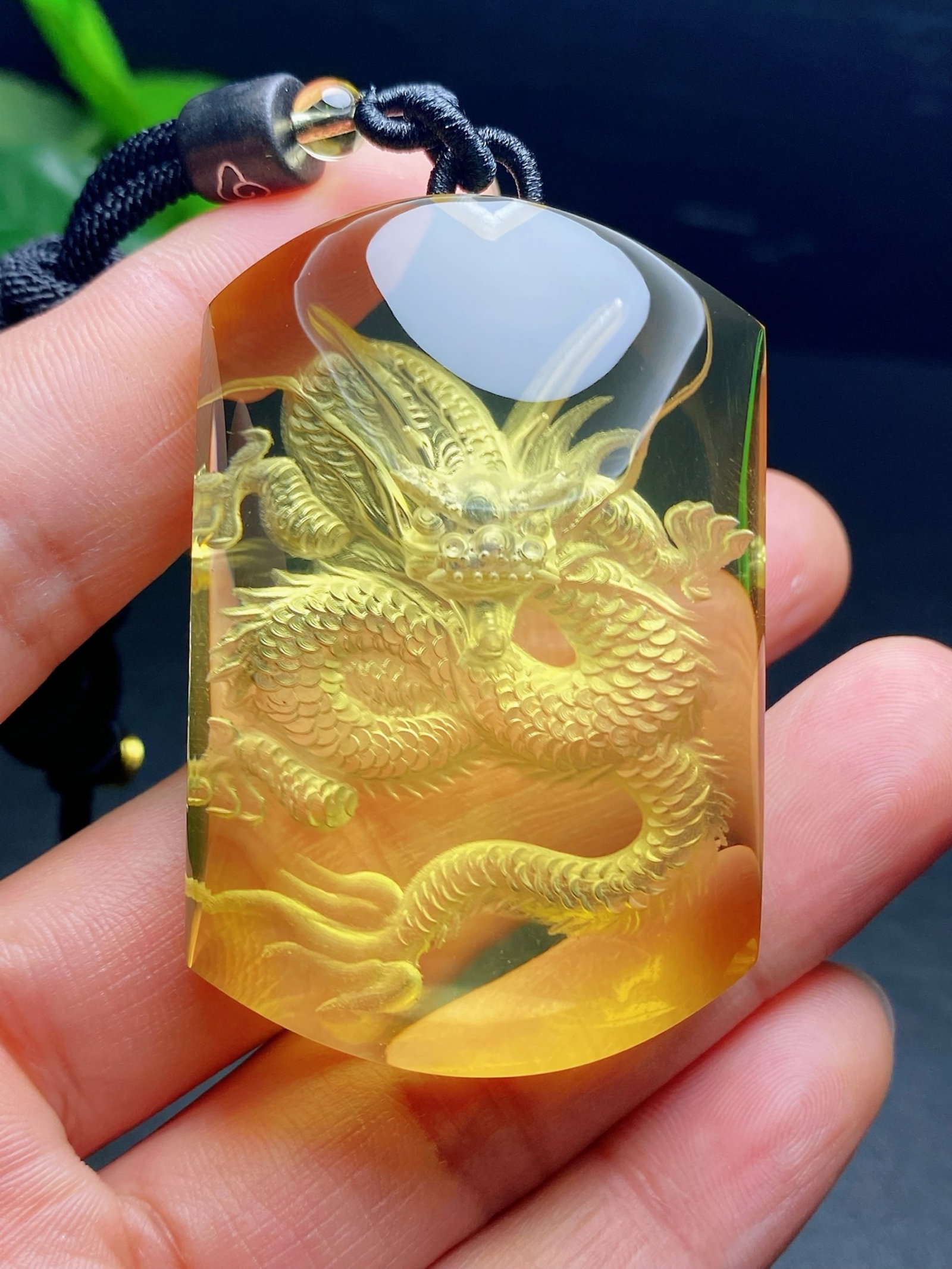 An Exquisite Crystal Dragon Pattern Pendant - 3