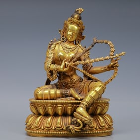 An Exquisite Gilt Bronze Statue of Gadgadasvara