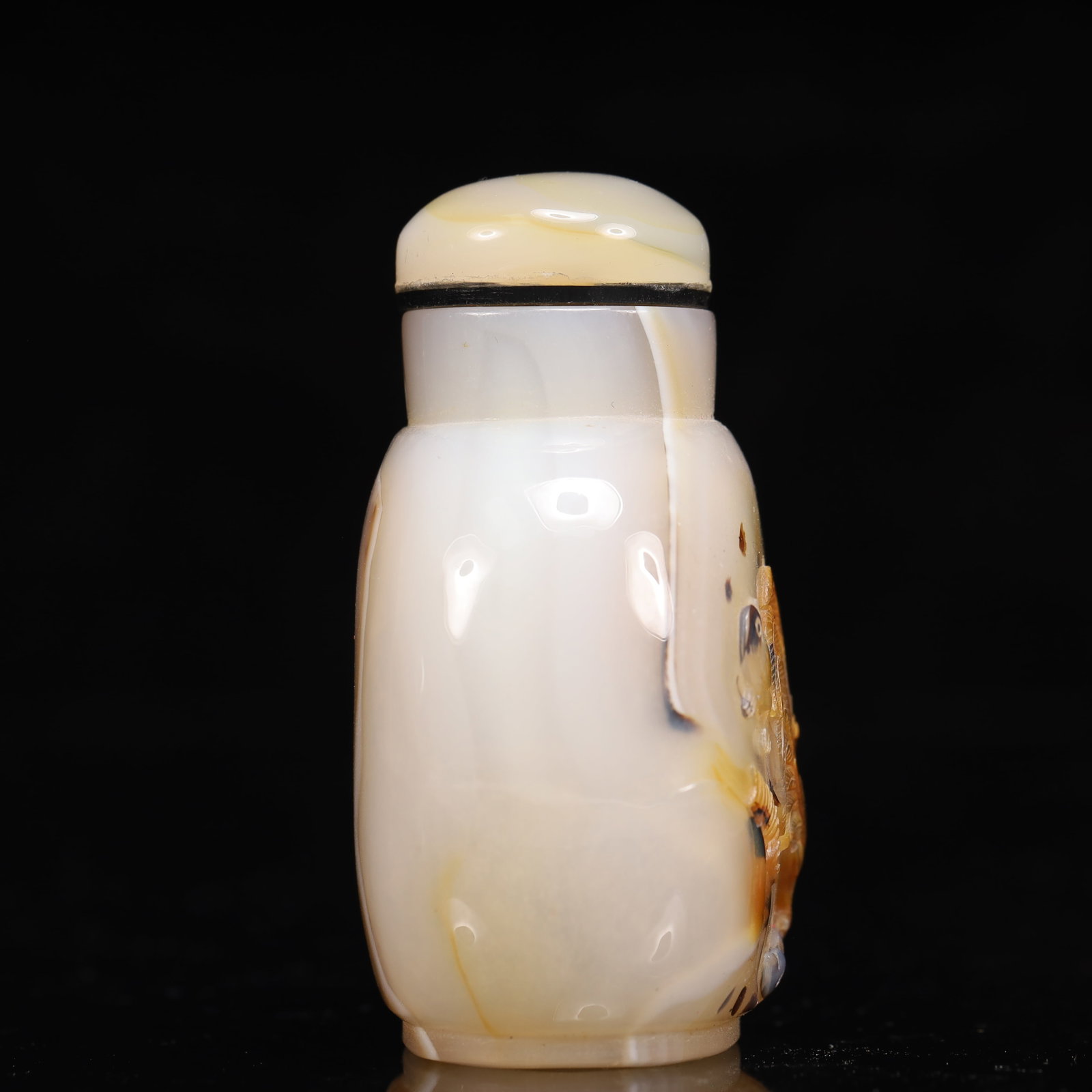 An Exquisite Agate Rooster Pattern Snuff Bottle - 4