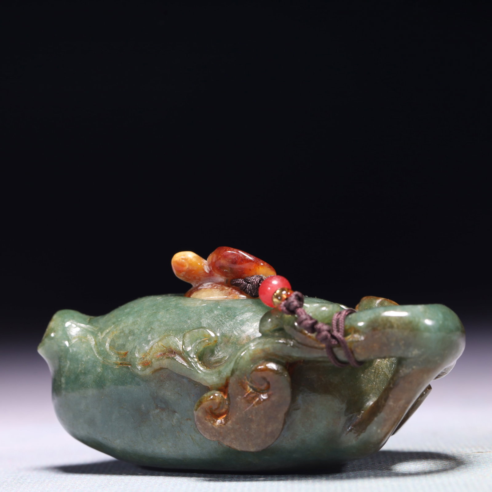 An Exquisite Jadeite Flower Pattern Teapot - 2