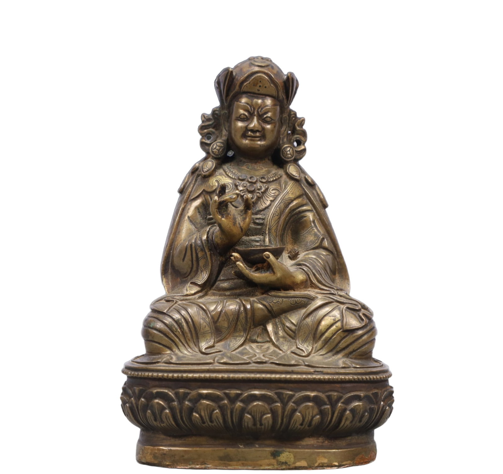 A Solemn Bronze Statue of Figure: A Solemn Bronze Statue of Figure,Ming Dynasty, China,Size:3.9inx2.8inx5.5in Weight:500g 铜人物像,中国明代