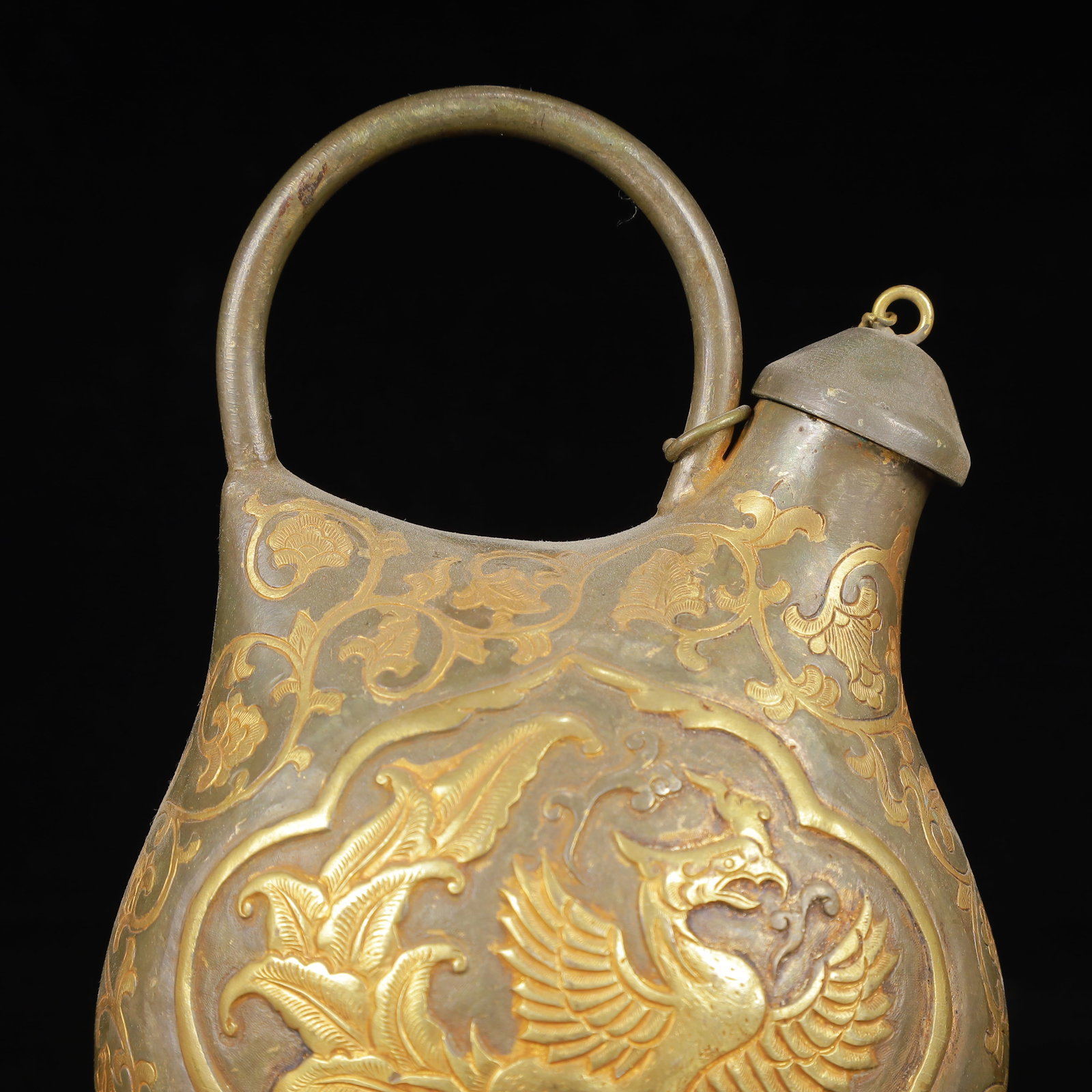 An Exquisite Gilt Silver Phoenix Pattern Ewer - 2