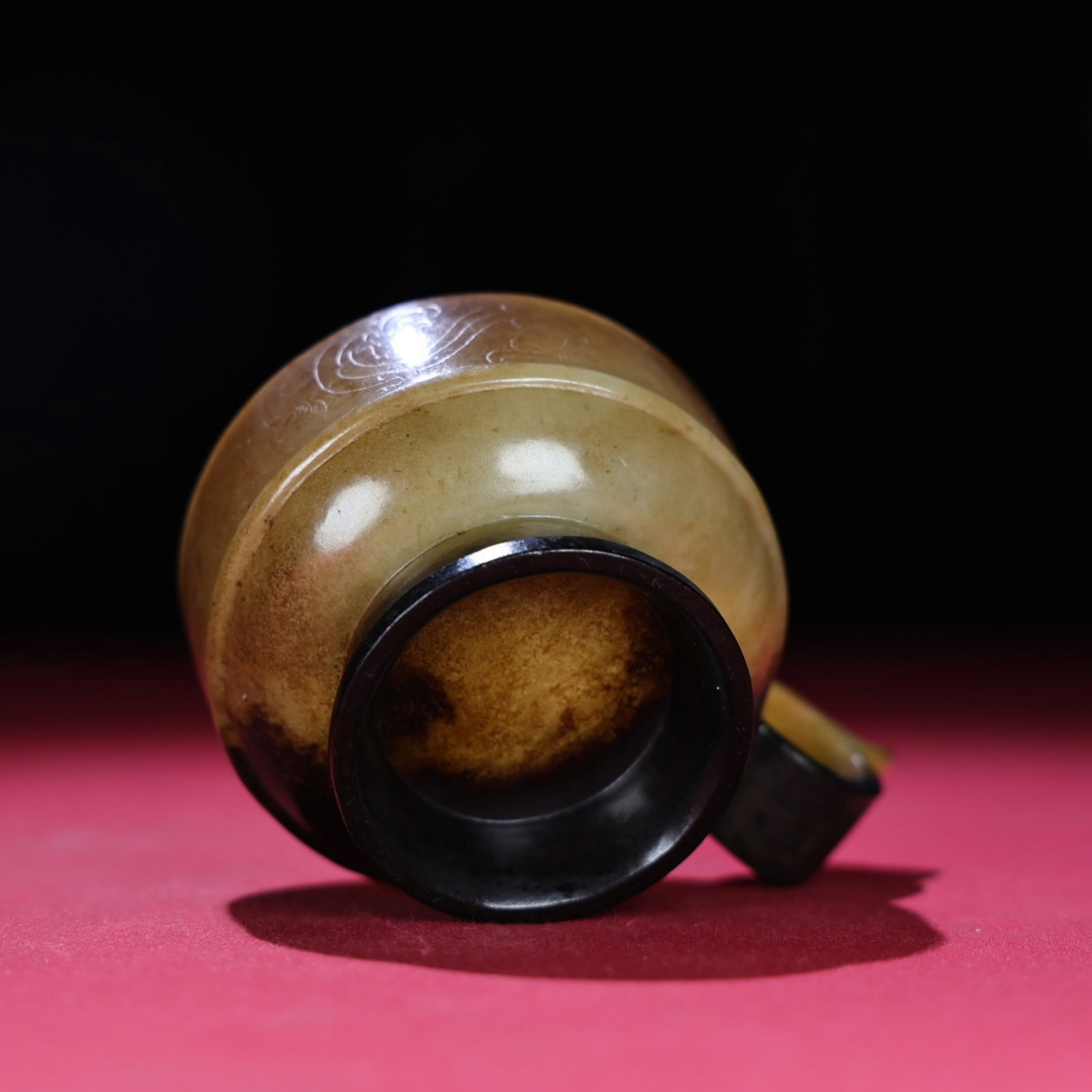 An Exquisite White Jade Dragon Pattern Cup - 8