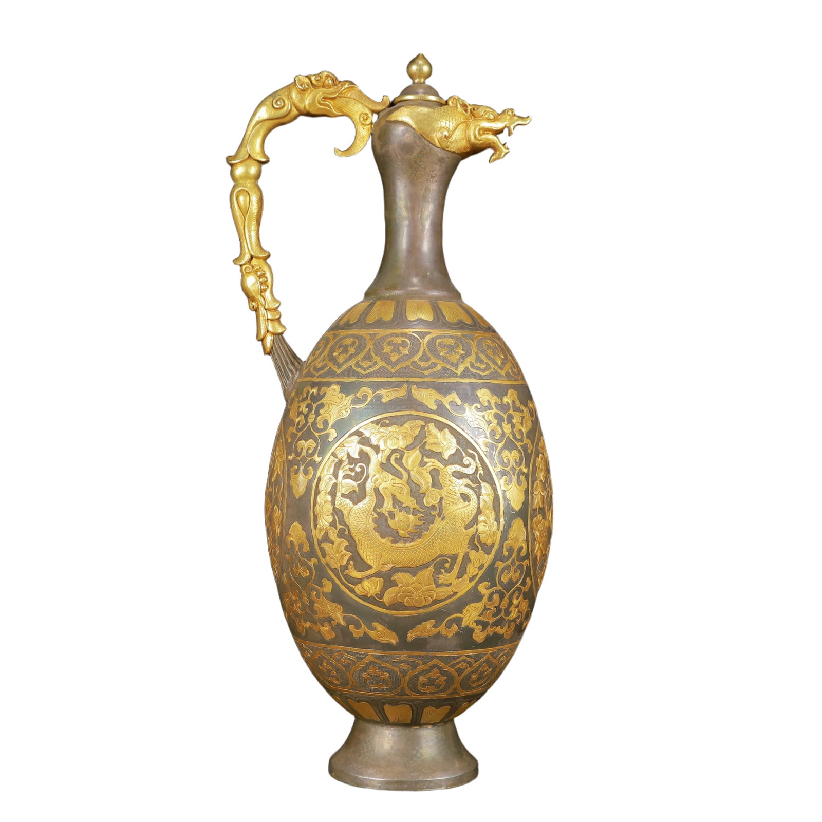 A Huge Gilt Silver Auspicious Beast Pattern Ewer - 10