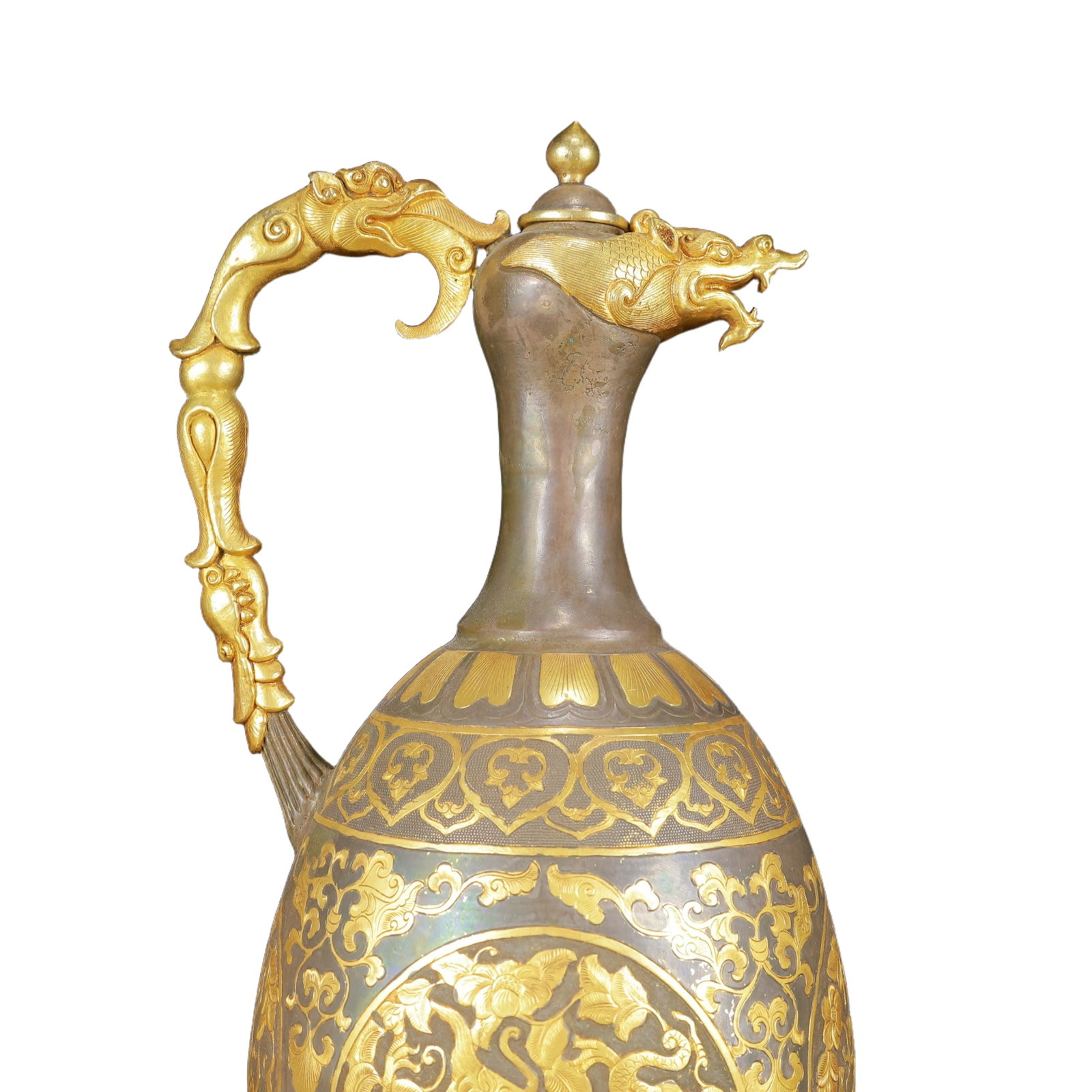 A Huge Gilt Silver Auspicious Beast Pattern Ewer - 11