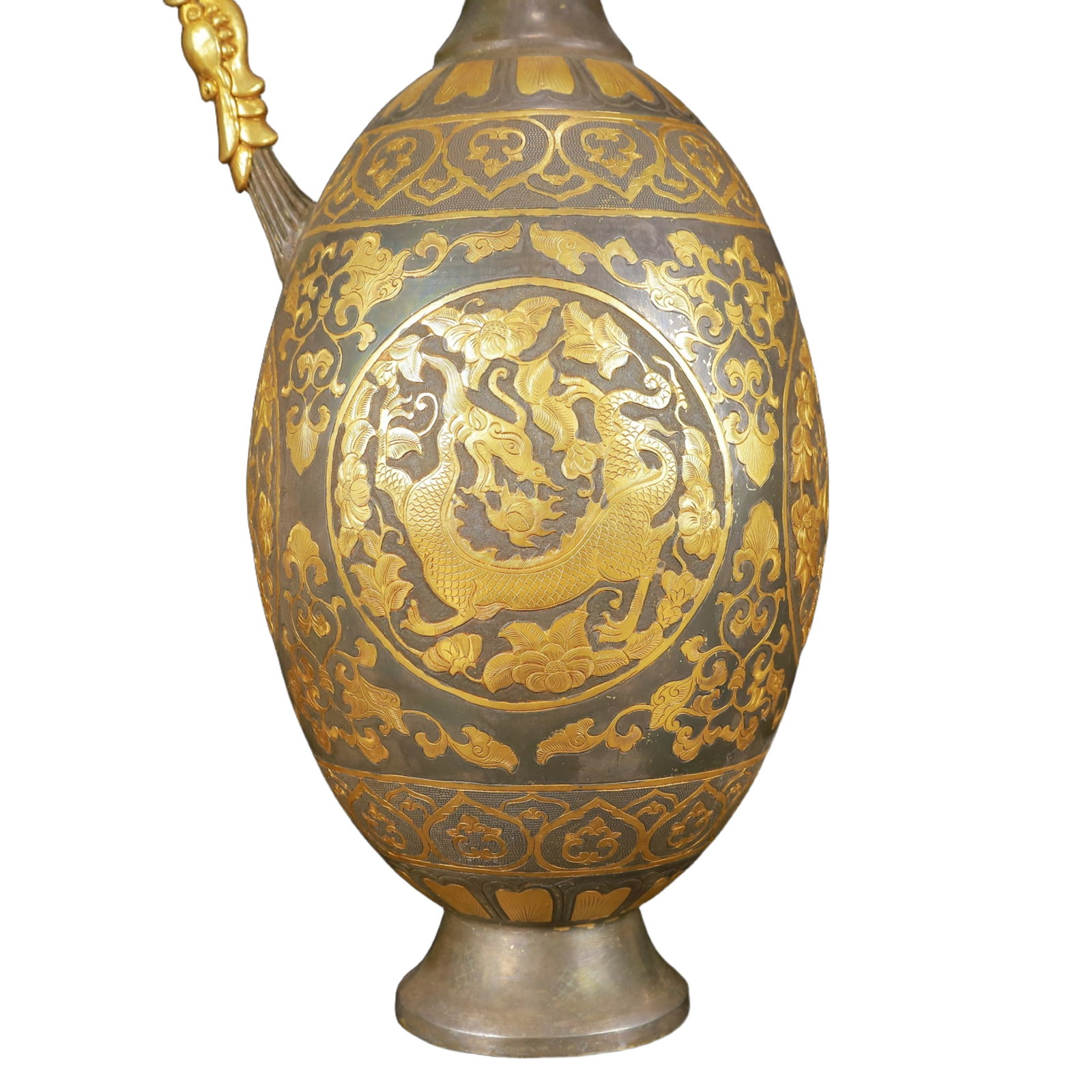 A Huge Gilt Silver Auspicious Beast Pattern Ewer - 12