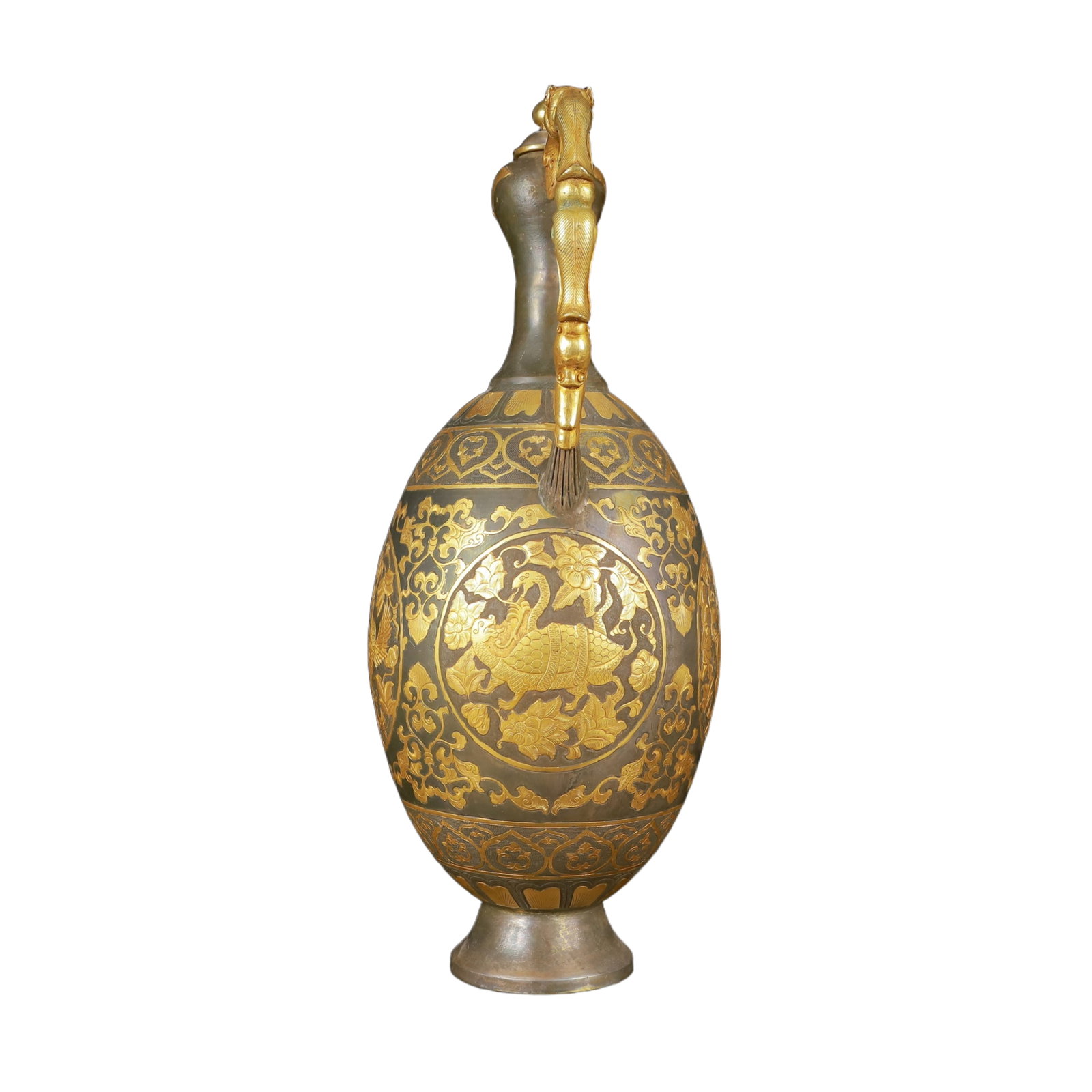 A Huge Gilt Silver Auspicious Beast Pattern Ewer - 14