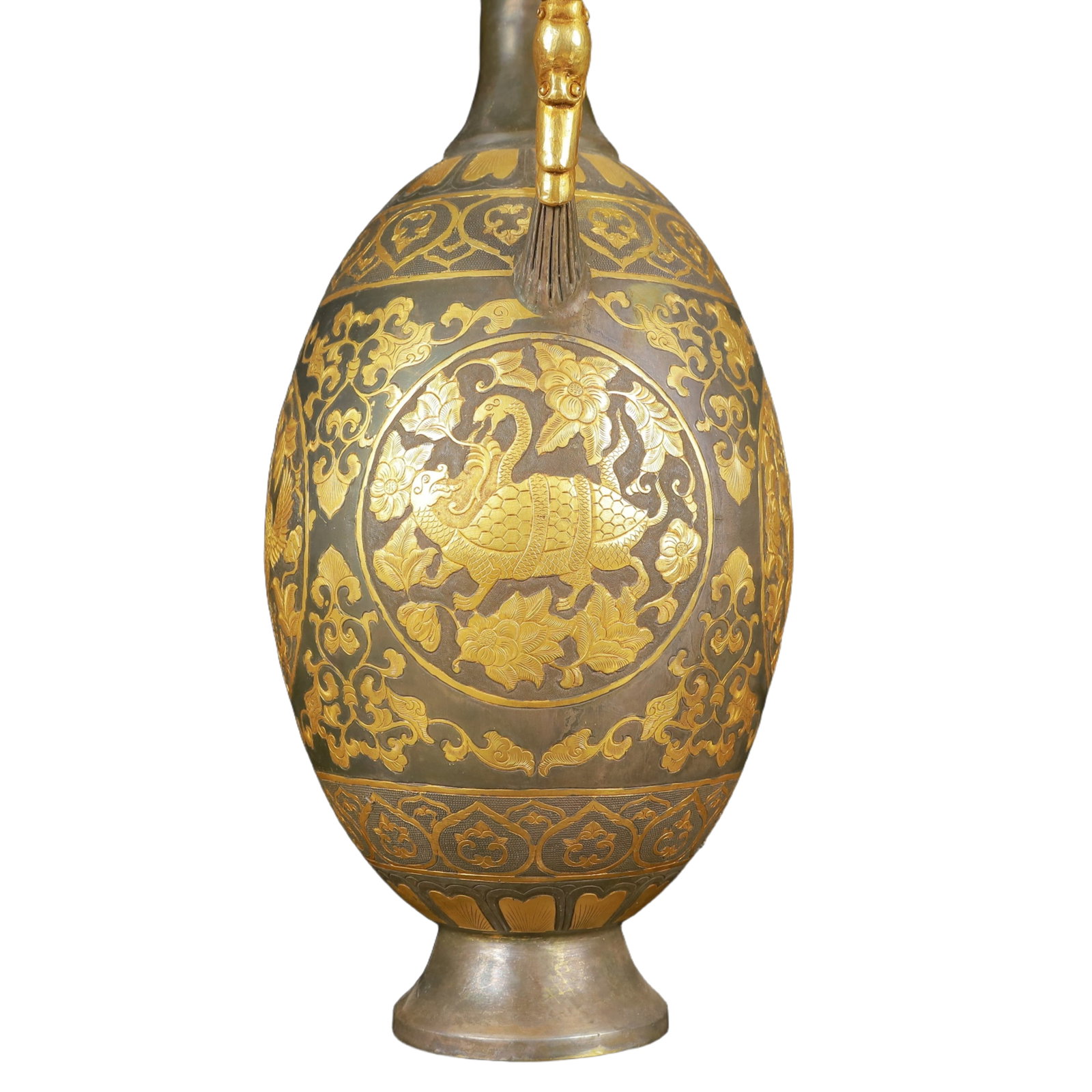 A Huge Gilt Silver Auspicious Beast Pattern Ewer - 15
