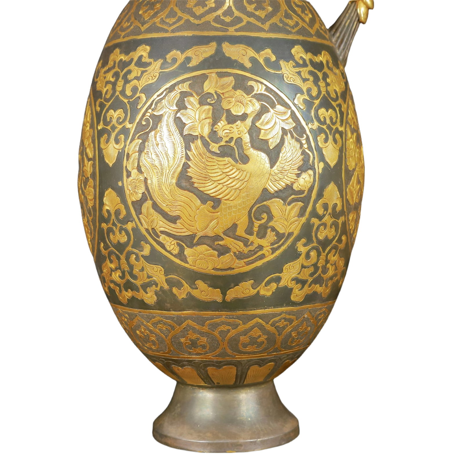 A Huge Gilt Silver Auspicious Beast Pattern Ewer - 3