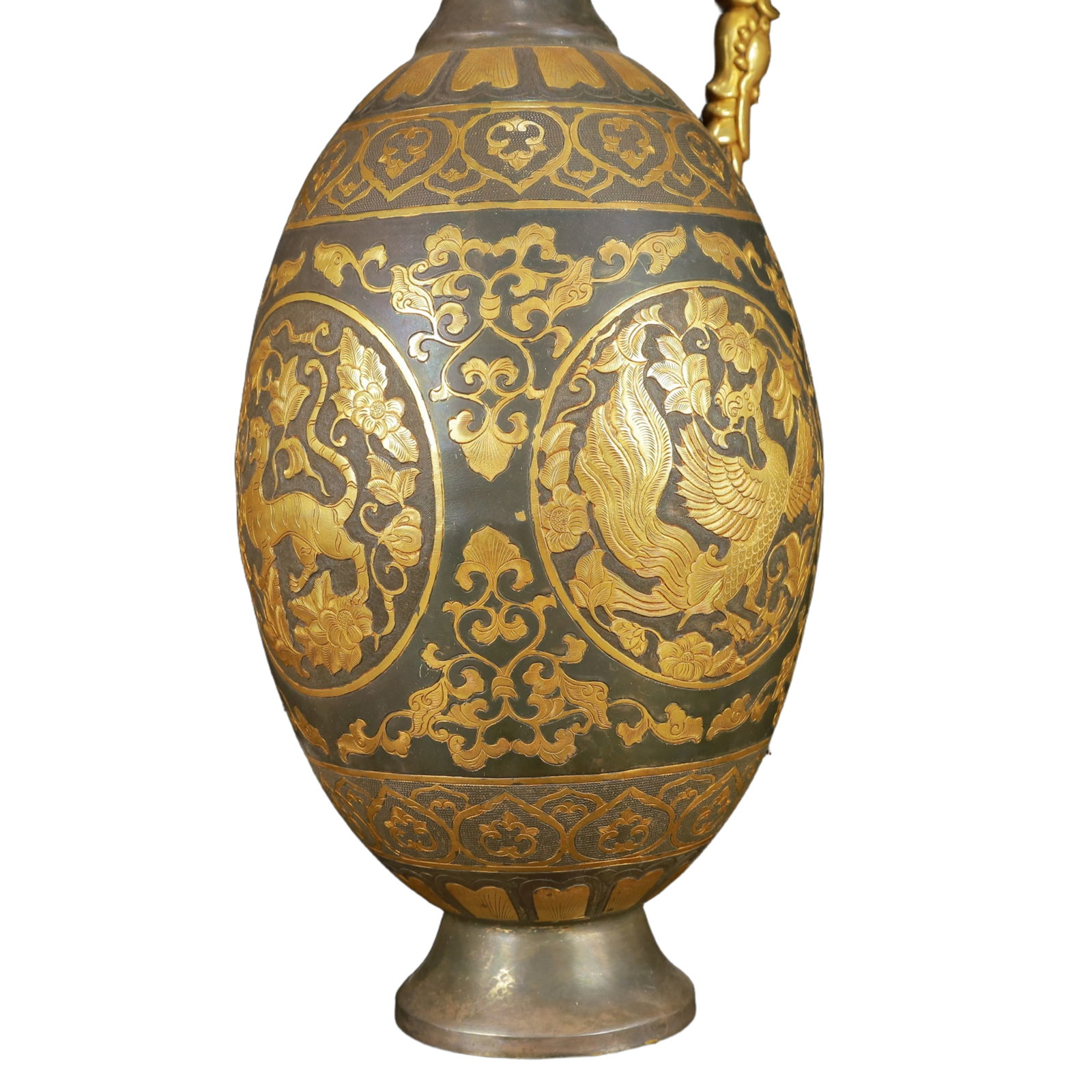 A Huge Gilt Silver Auspicious Beast Pattern Ewer - 6