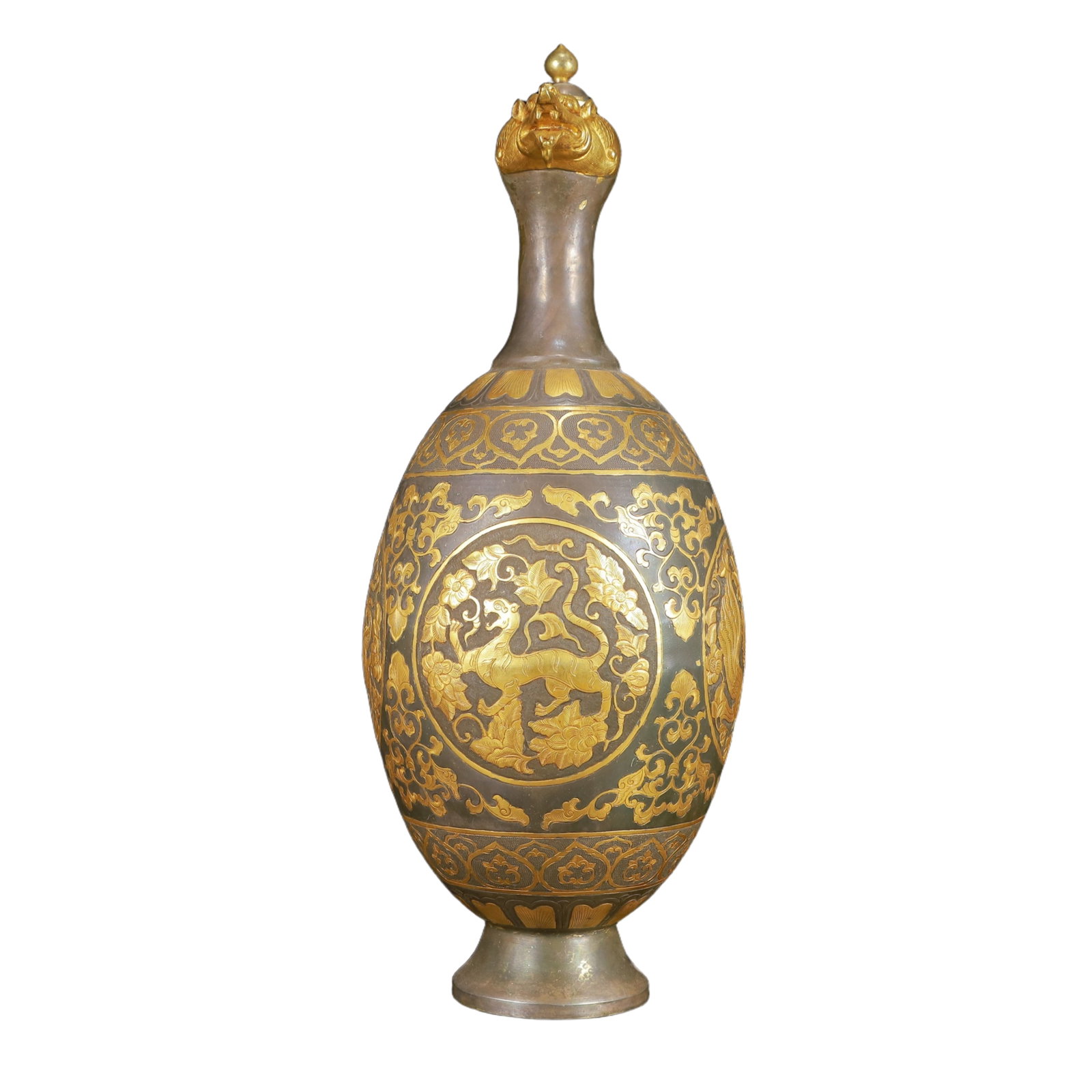 A Huge Gilt Silver Auspicious Beast Pattern Ewer - 7