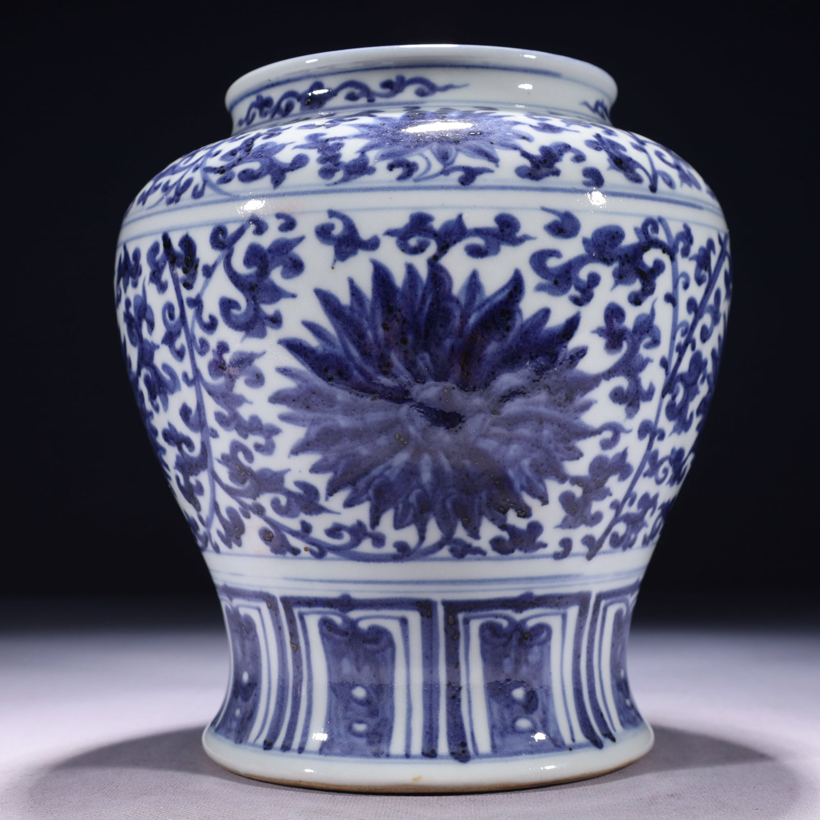 An Exquisite Blue and White Lotus Pattern Jar - 6