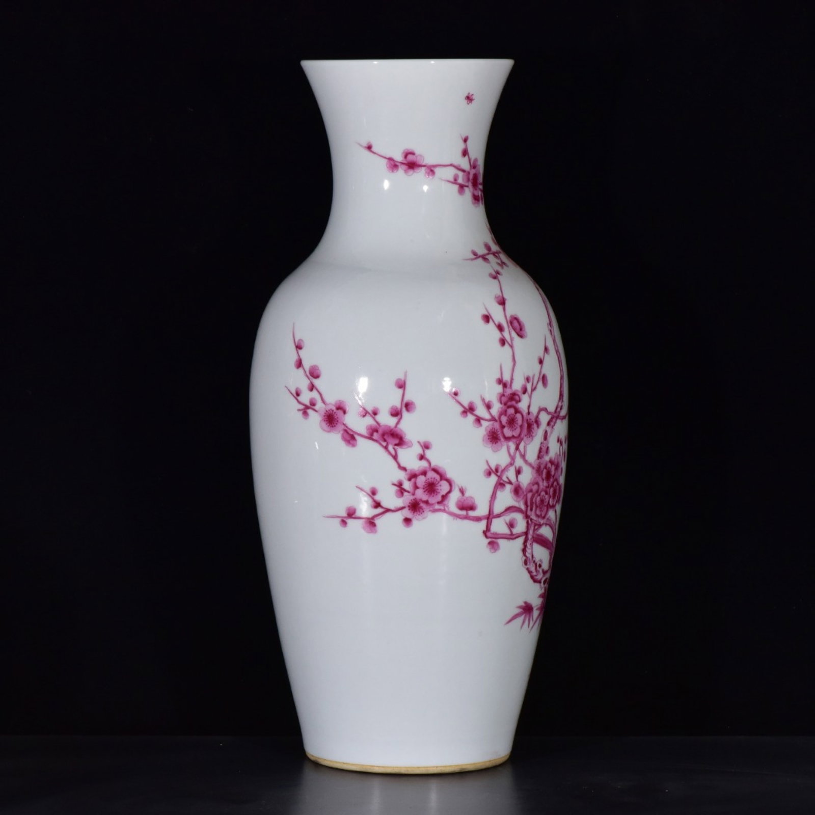 A Huge Ruby Red-Glazed Flower and Bird Pattern Vase - 4