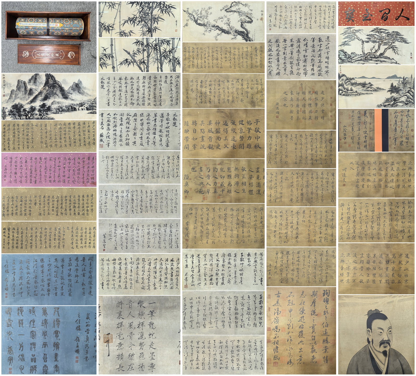 A Chinese Hand Scroll Ink Calligraphy on Silk,Wang Xizhi (1 of 20)