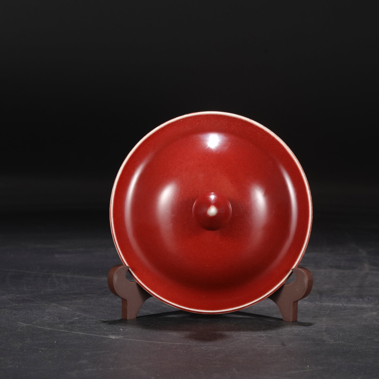 An Exquisite Ruby red-Glazed Jar with Cover - 8